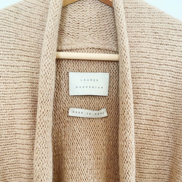 Lauren Manoogian Baby Alpaca Beige Roll Cardigan - Picture 7 of 14